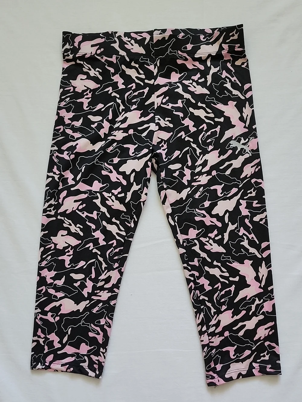 NWT Puma Girls Pink Graphic Tee & Camo Leggings Outfit Set Size Large L